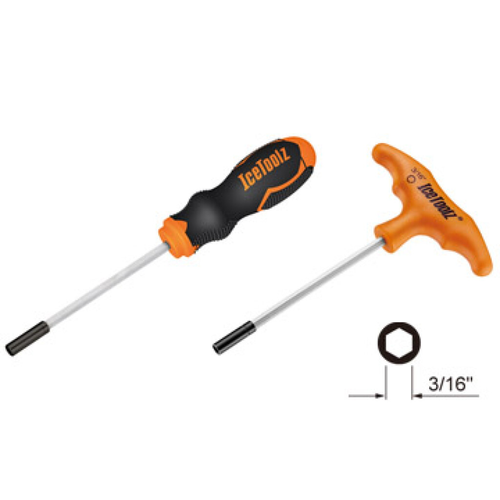 IceToolz Nipple Wrench 3/16 Hex Set 12A3+12A7, 12A5