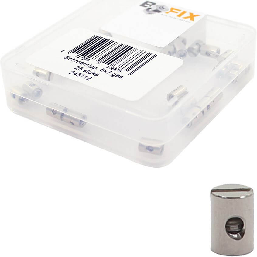 Bofix Box Screw Nipple 5x7 Gas (25 Pieces)