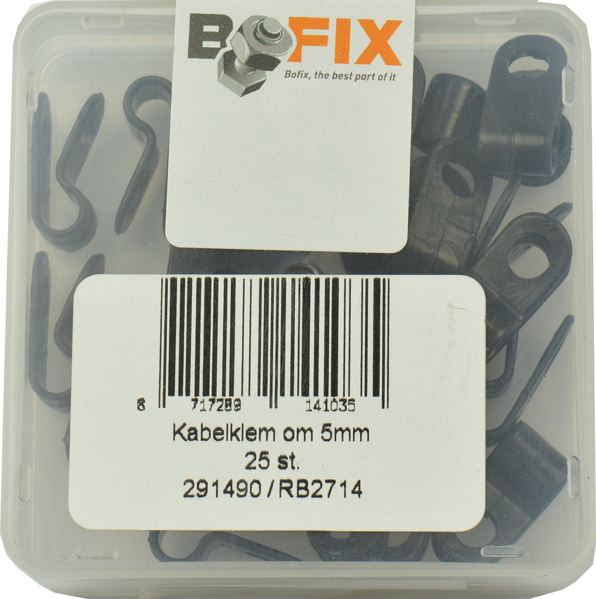 Bofix Box Cable Clamp Single 5mm (25 Pieces) Bofix Box Cable Clamp Single 5mm (25 Pieces)