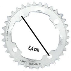 Gebhardt Chainring 24T 4 Bolt 9 Speed Silver