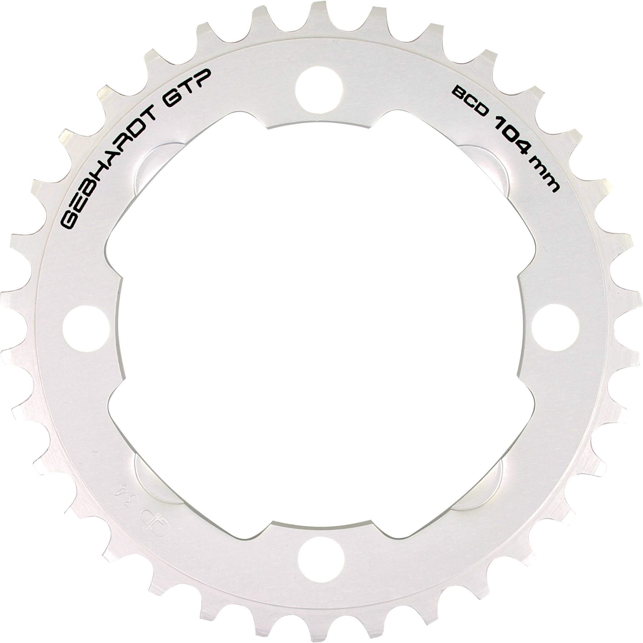 Gebhardt Chainring 36T 4 Bolt 9 Speed Silver