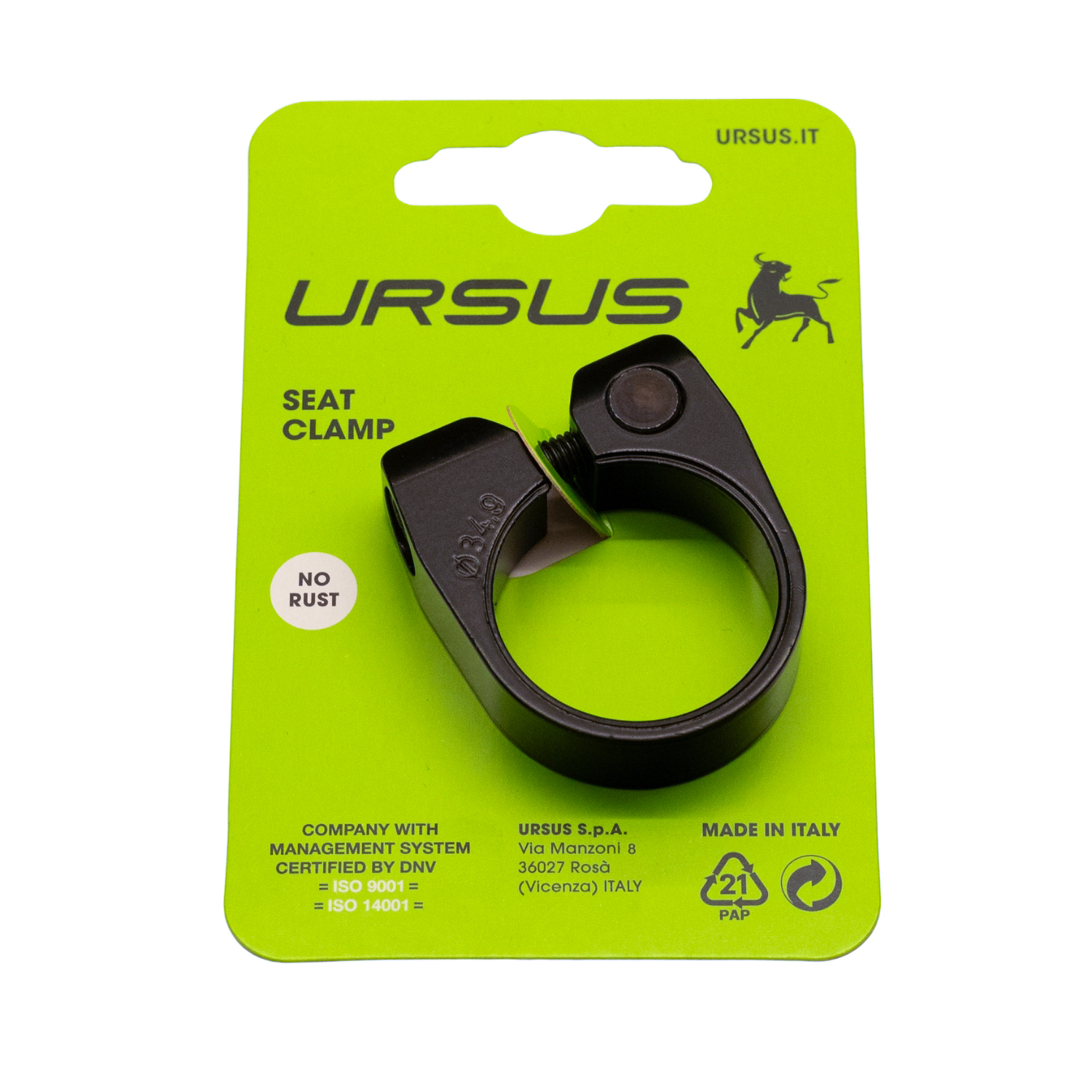 Ursus Seatpost Clamp 34.9 Alu Black