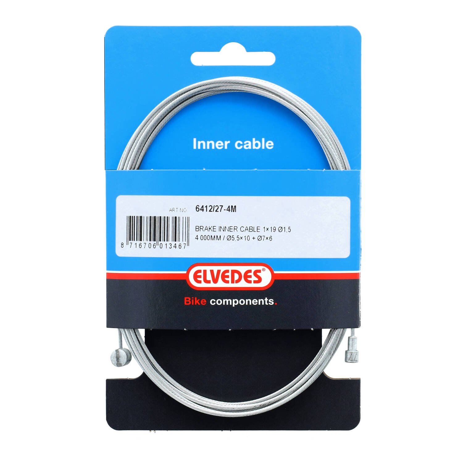 Elvedes Brake Inner Cable 2 Nipples Ton 7x6 Pear 5.5x10
