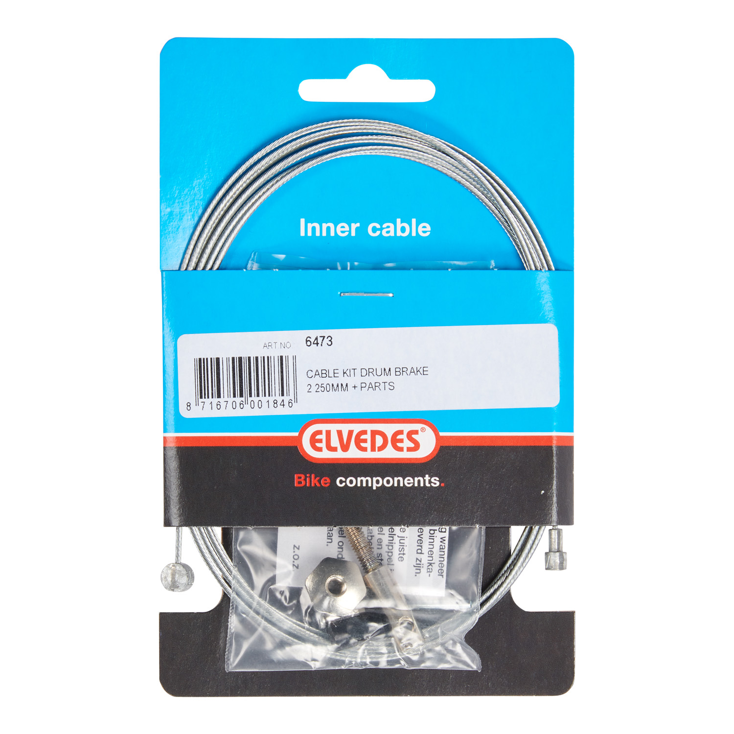 Elvedes Drum Brake Inner Cable 2 250mm Galvanized