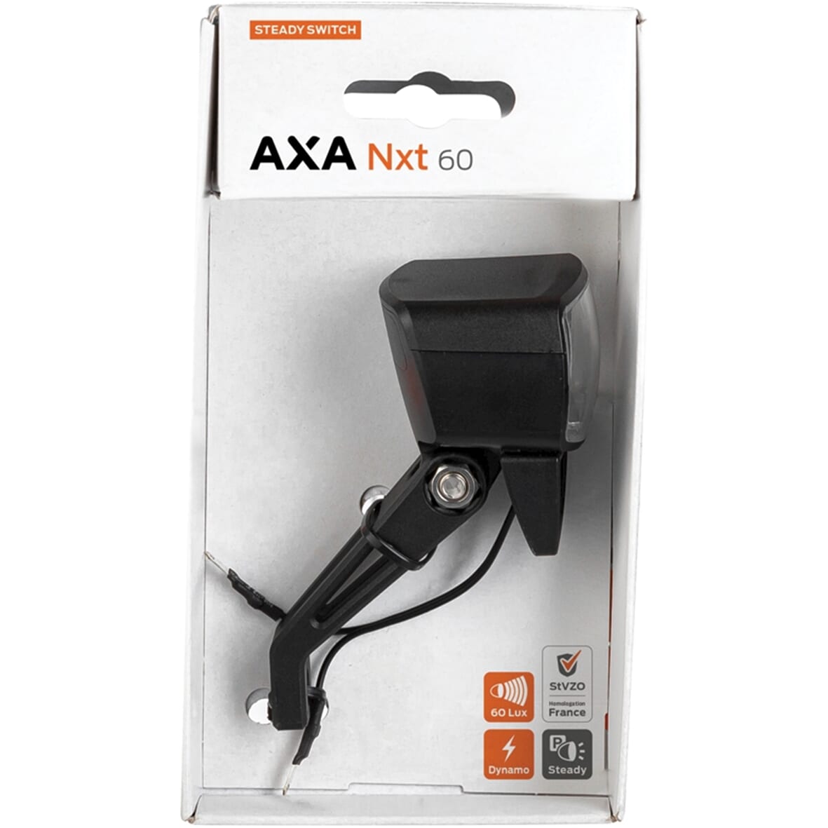 Axa Headlight NXT60 Steady Switch On Off Dynamo 60 Lux