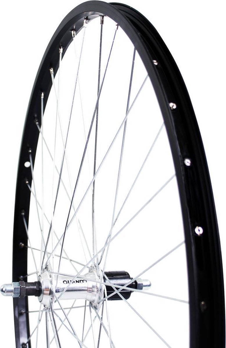 Roland Rear Wheel 28 Fixed Cassette 7 Speed Aluminum AS26 Black Zinc Spokes