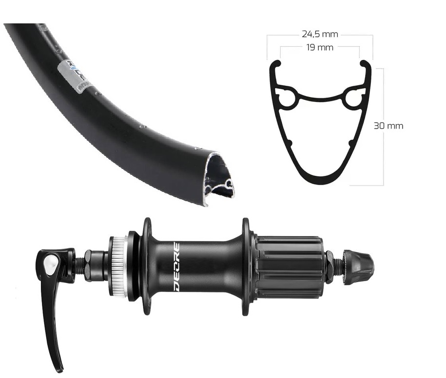 Roland Rear Wheel 28 Ryde Dutch19 Shimano M5100 Black Spokes