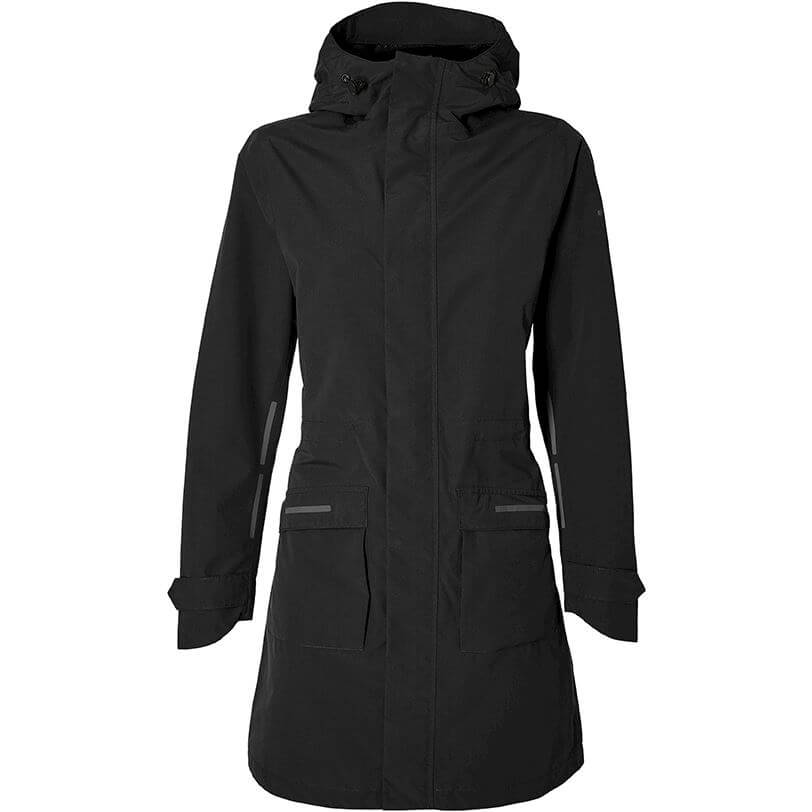 Basil Rain Parka Mosse Women Jet Black M