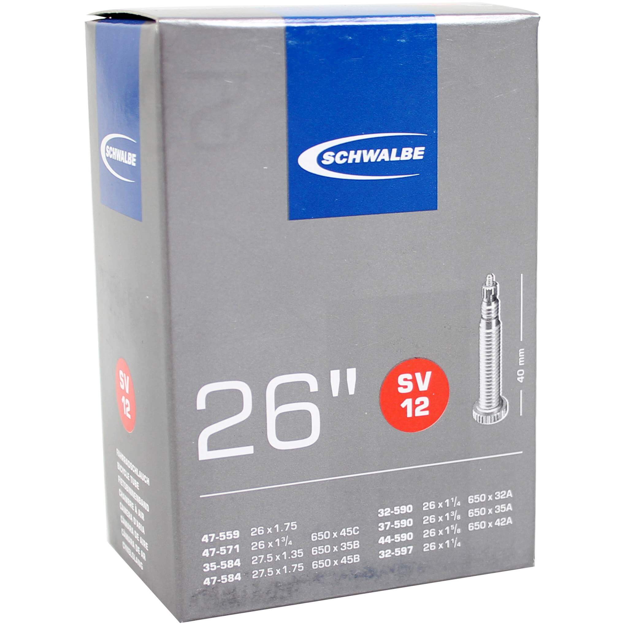 Schwalbe Bnb SV12 26 x 1 1/4 - 27.5 x 1.75 Presta Valve 40mm Schwalbe Bnb SV12 26 x 1 1/4 - 27.5 x 1.75 Presta Valve 40mm