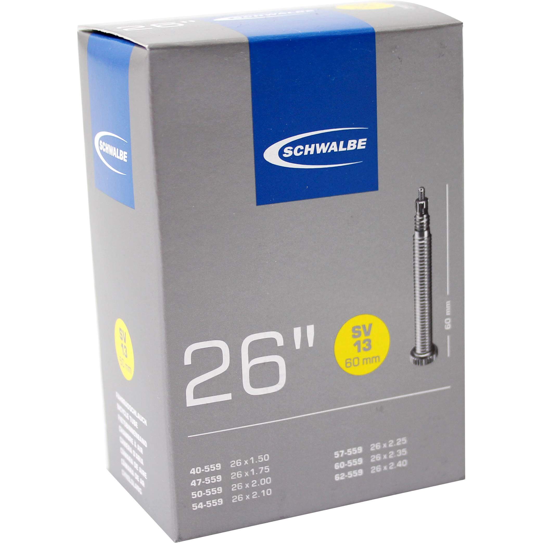 Schwalbe Bnb SV13 26 x 1.50 - 2.40 Presta Valve 60mm Schwalbe Bnb SV13 26 x 1.50 - 2.40 Presta Valve 60mm