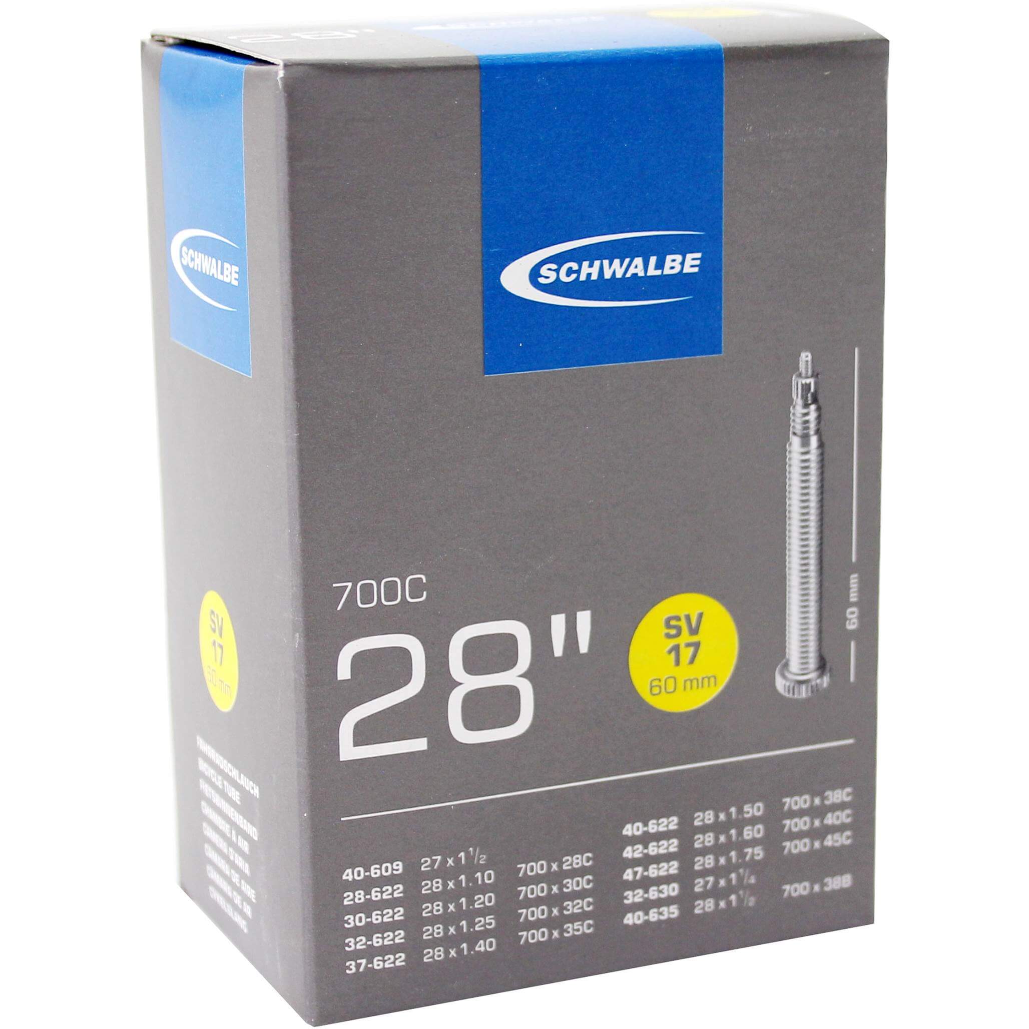 Schwalbe Bnb SV17 28 x 1.10 - 1.75 Presta Valve 60mm Schwalbe Bnb SV17 28 x 1.10 - 1.75 Presta Valve 60mm