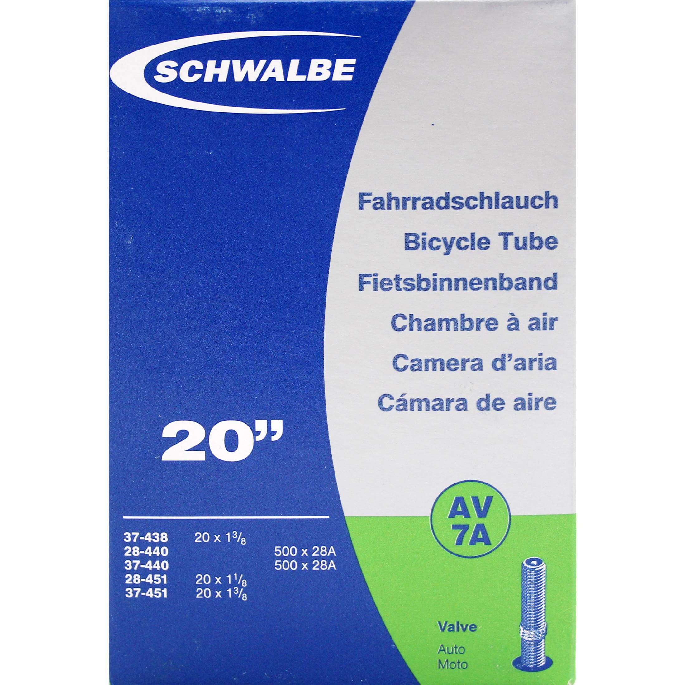 Schwalbe BNB AV7A 20 x 1 3/8 AV 40mm Schwalbe BNB AV7A 20 x 1 3/8 AV 40mm