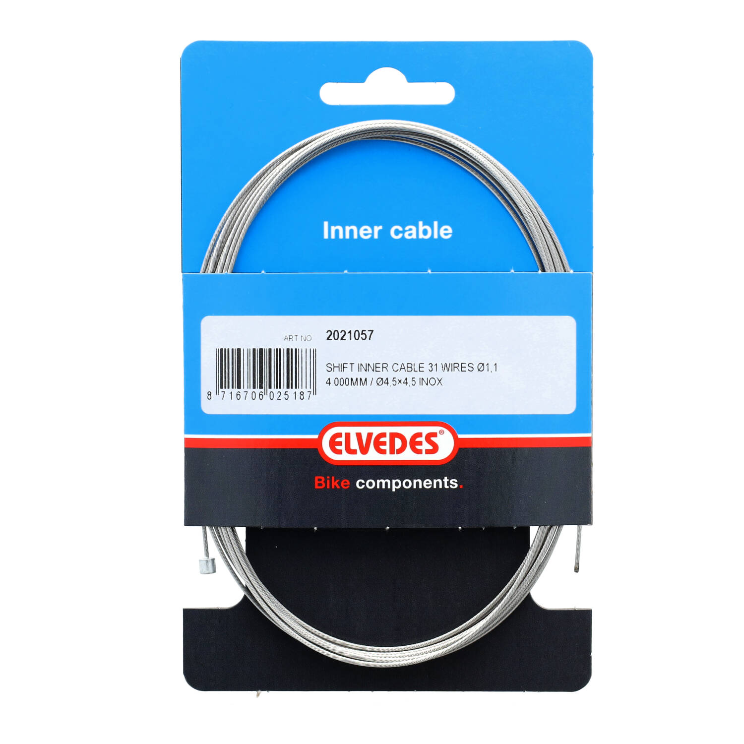 Elvedes Stainless Steel Inner Shift Cable Slick 31dr Nipple 4.5x4.5