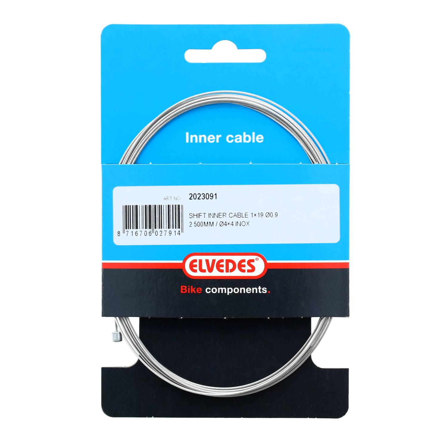 Elvedes Shift Inner Cable Stainless Steel 0.9mm Nipple 4x4