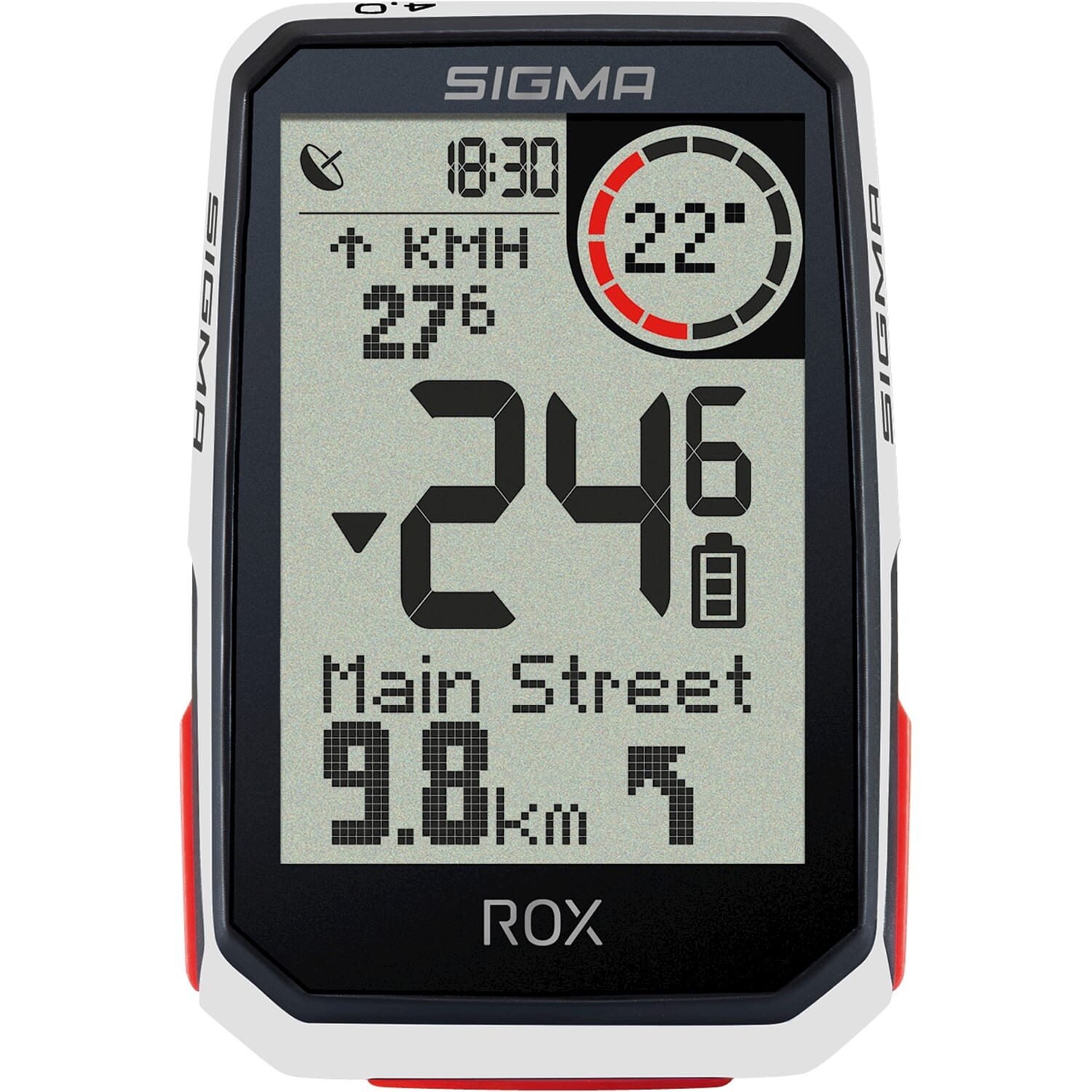 Sigma Bike Computer ROX 4.0 GPS White HR + Sensors Top Mount