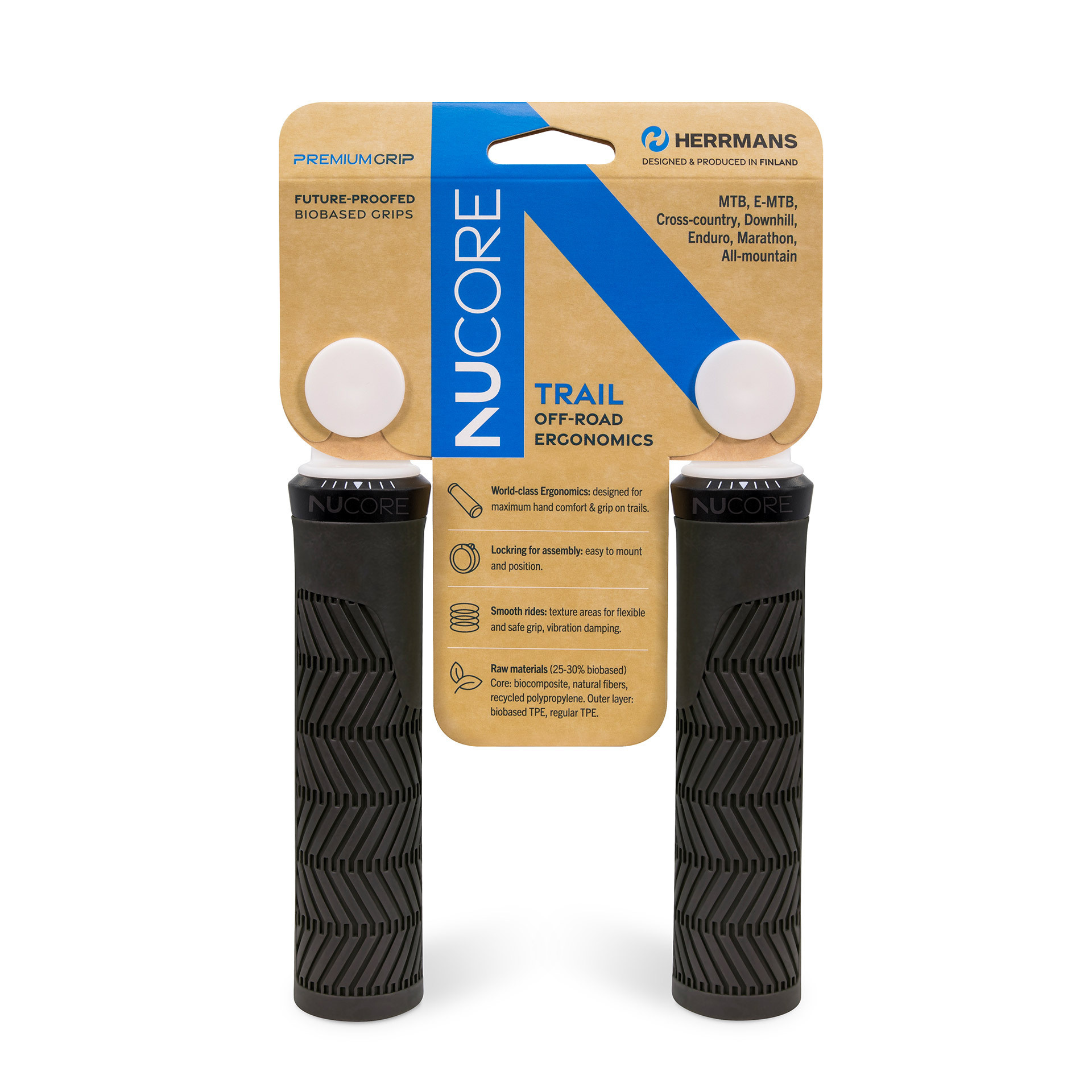 Herrmans Handles Nucore Grip Trail Wave 130mm Black