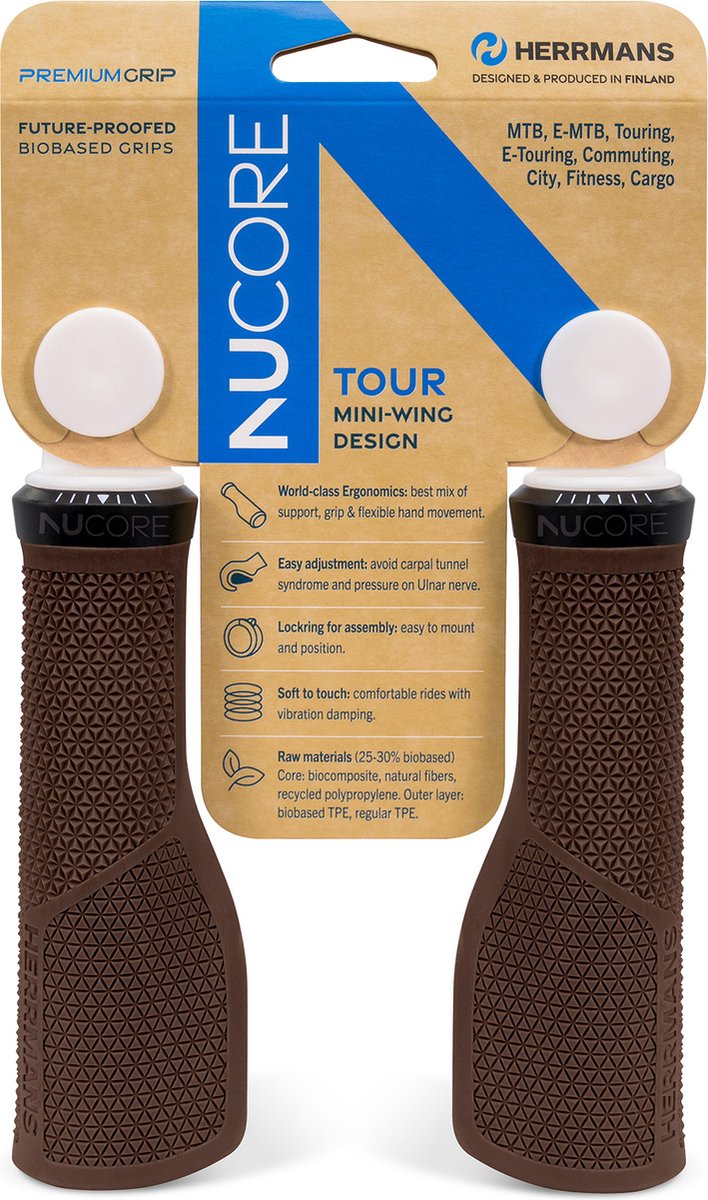 Herrmans Handles Nucore Grip Tour Peak 130mm Brown