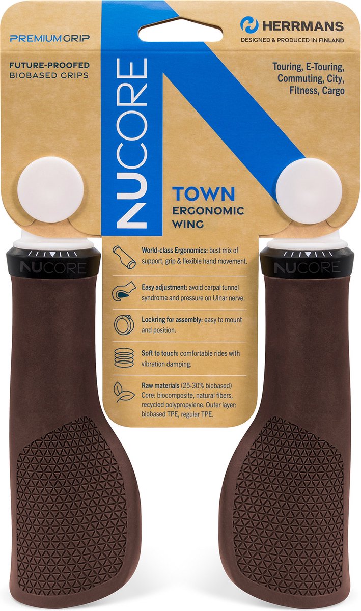 Herrmans Handles Nucore Grip Town Peak 130mm Brown