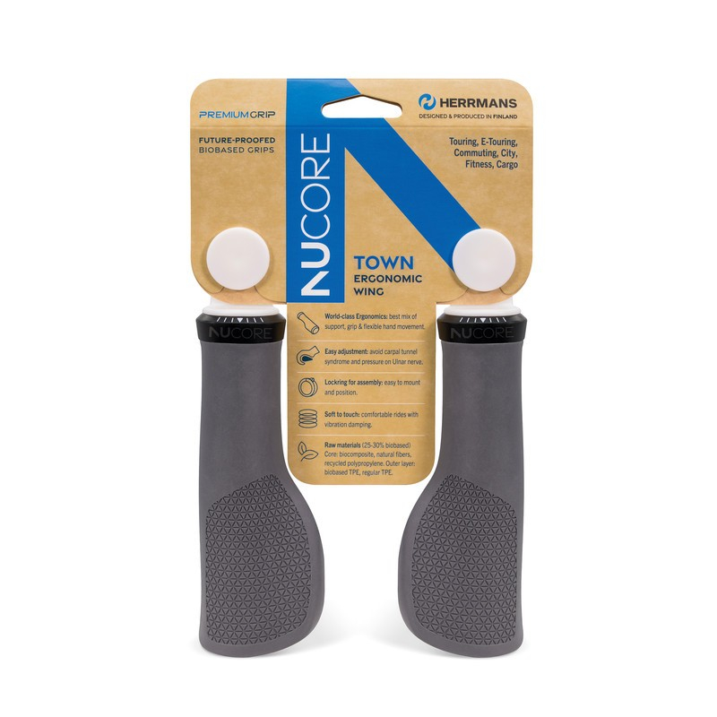 Herrmans Nucore Grip Town Peak 130mm Grey Handgrips