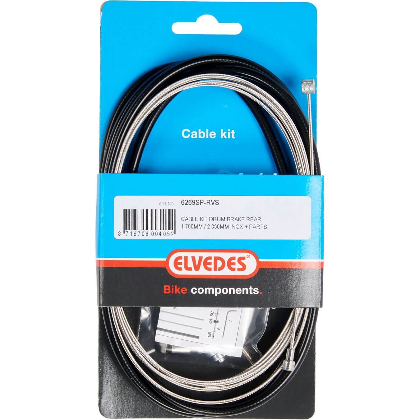 Elvedes Rear Brake Cable Kit With Allen Stainless Steel Threaded Rod