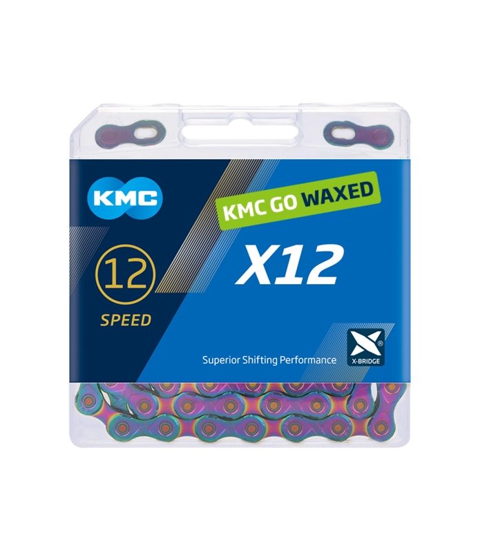 KMC Chain X12 Aurora Blue 126s Waxed