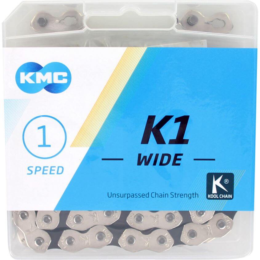 KMC Chain K1 1/8 Wide Silver Black 110s