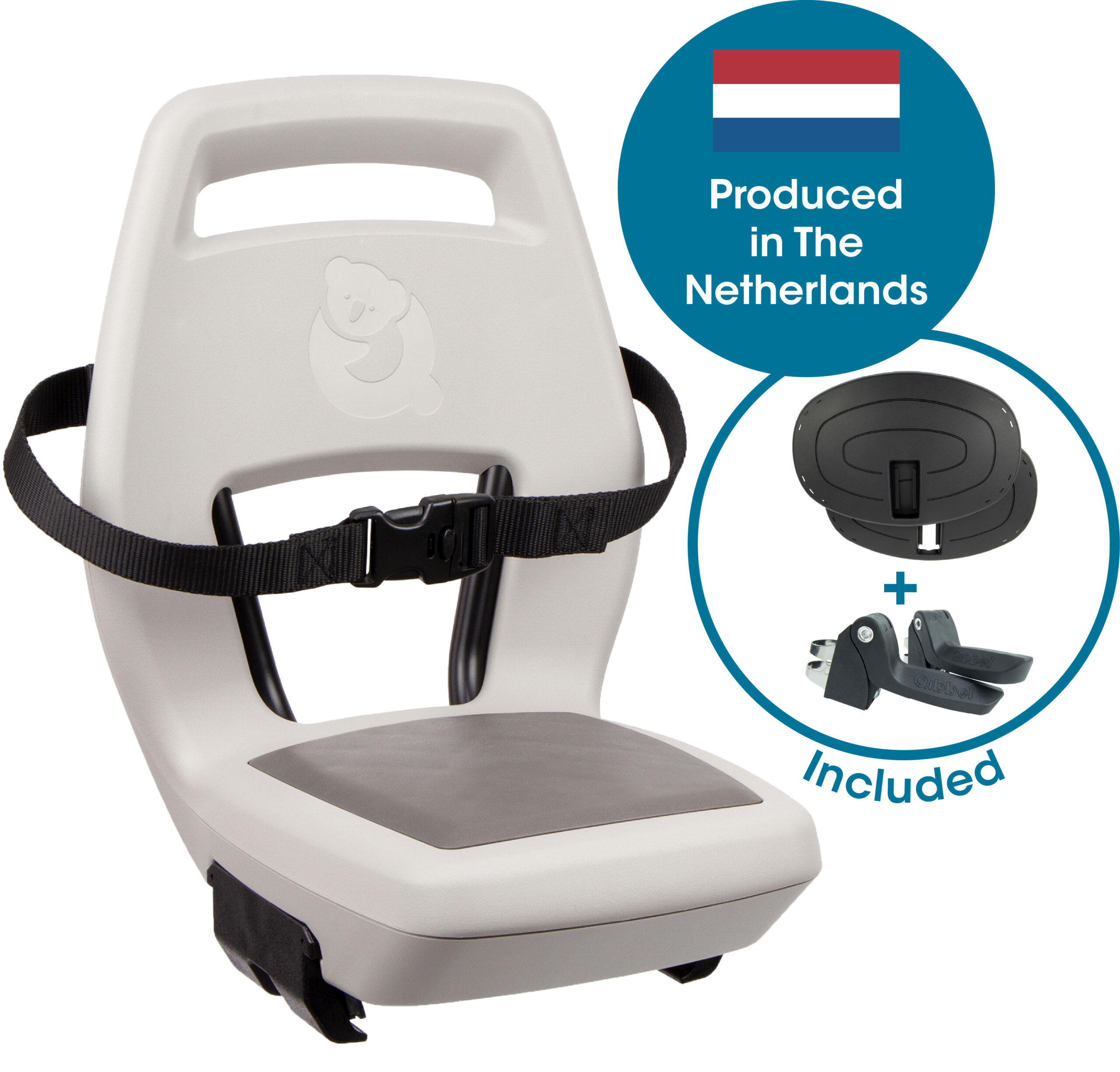 Qibbel Junior Rear Seat 6+ Pebble Grey Beige Brown