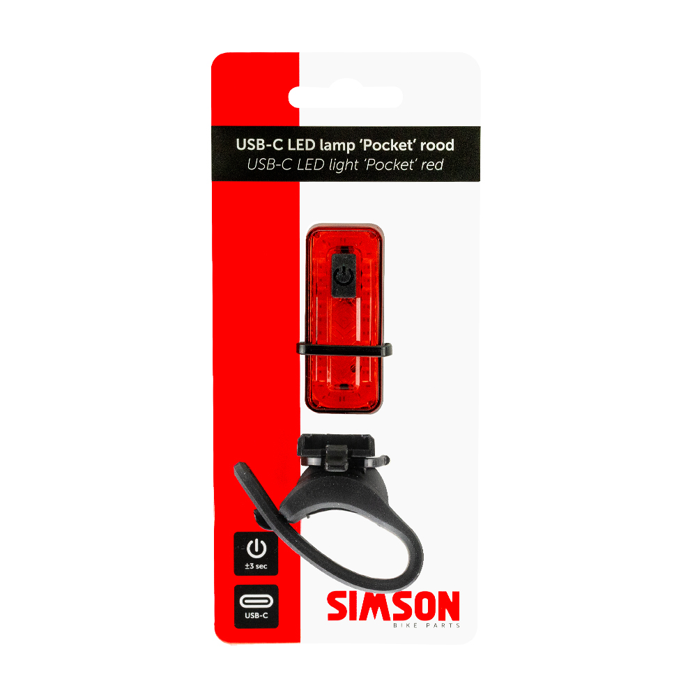 Simson USB-C LED Lamp Pocket Red