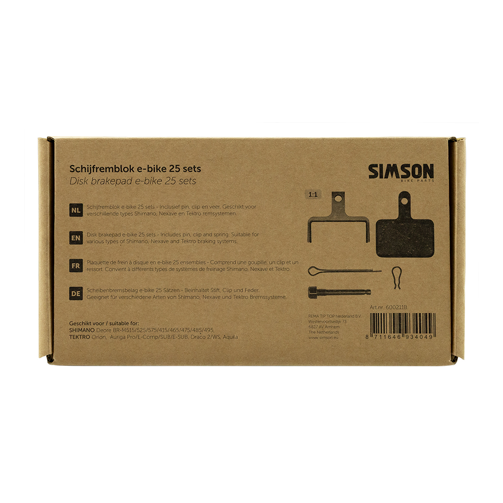 Simson Disc Brake Pad E-Bike Shimano Tektro Box (25)