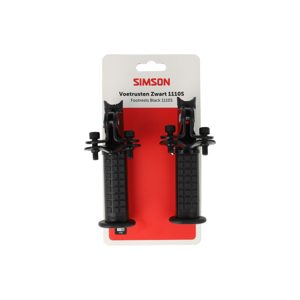 Simson Footrest Set 1110S Rear Fork Black