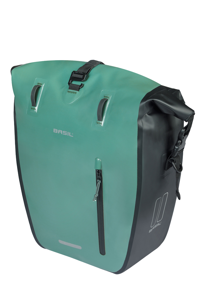 Basil Single Bike Bag Rivo L MIK Hooks Green 25-31L Basil Single Bike Bag Rivo L MIK Hooks Green 25-31L