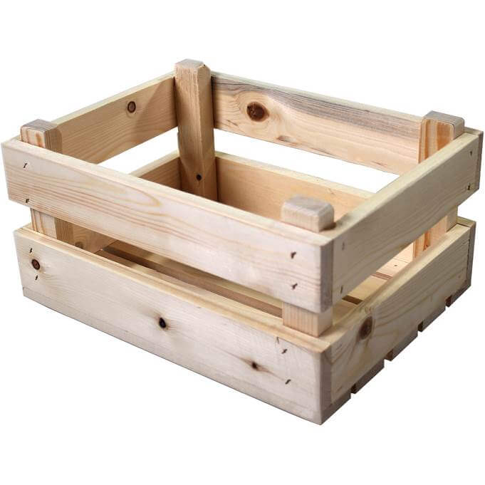 Bike Crate Mini Natural Pine Wood 30x23x15.5cm